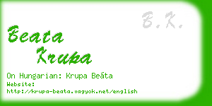 beata krupa business card
